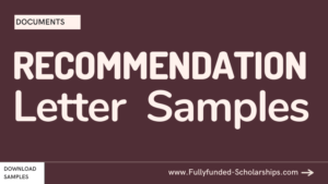 Recommendation Letter Samples for Scholarship Applications
