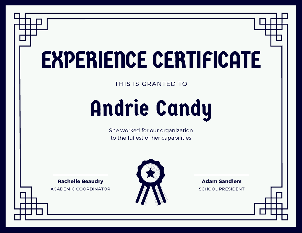 Experience Certificate Sample 3