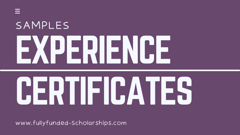Experience Certificate Templates, Format, and Samples